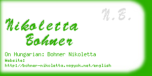 nikoletta bohner business card